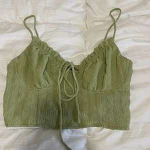 Green crop top size M
